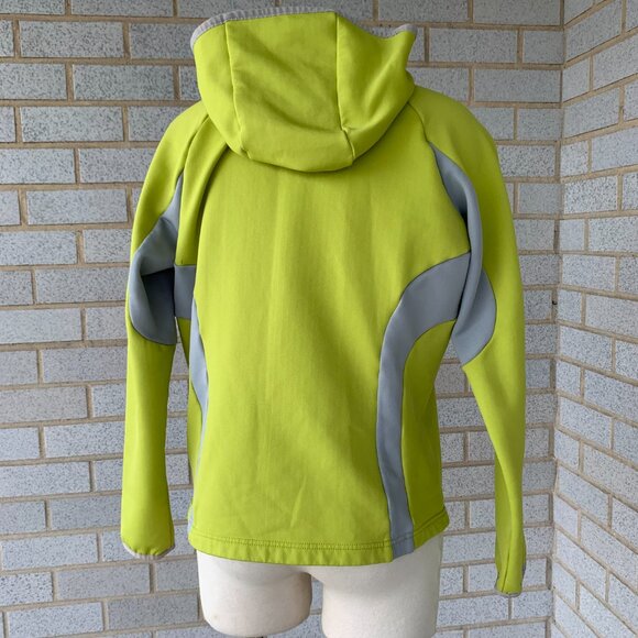 Lands'End Lightweight LIME LEMON GRAY Jacket HOODIE SIZE 10-12 M/P 92% POLYESTER - Picture 7 of 9